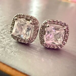 925 Sterling Silver Post CZ Earrings
